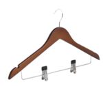 Cherry Wood Normal Cloth Hanger With 2 Clips