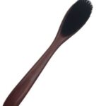 Cherry Wood Shoe Brush With Horn With Leather Thong