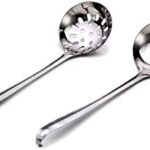 Hammered Sheet Handle Chefing Dish Spoon - 1